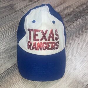 Pink VS Texas Rangers Baseball Women’s Hat Blue Red & White MLB
